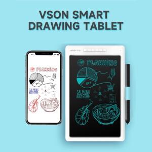 VSON 스마트 그래픽 태블릿 디지털 드로잉 8192 레벨 압력 감도 동기 노트 전송 흰색