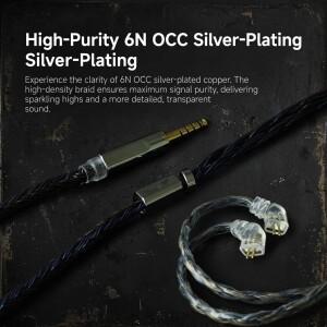 FiiO JH5 FP3 FD1 업그레이드 와이어용 24 코어 6N OCC 실버 도금 케이블 2.5/3.5/4.4 밸런스드 2핀 0.78mm