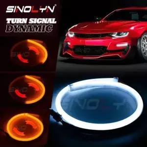 LED 스트립 순차 흐르는 동적 회전 신호등 DRL 자동차 오토바이 라이트 액세서리 튜닝