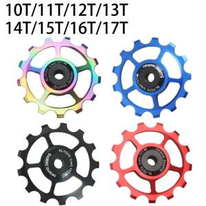 10T-17T MTB 자전거 리어 디레일러 조키 휠 세라믹 베어링 풀리 AL7075 CNC 로드 바이크 가이드 롤러 아이