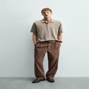 ZARA 레귤러핏 니트 폴로셔츠 - 토프 그레이 5987/400/832