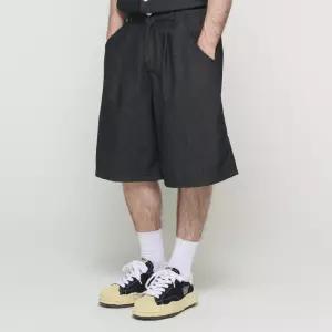 카고브로스 WASHED NON-FADE BERMUDA PANTS (BLACK) - black