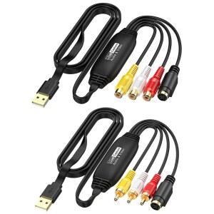 캡쳐보드 USB 비디오 캡처 3RCA노트북 데스크탑 변환기 TV VHS VCR AV DVD 오디오 어댑터 카드 PC S비디오