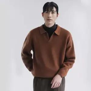 어깨넓어보이는니트 스웨터 카라넥 니트 와플 오버핏 남자 가을