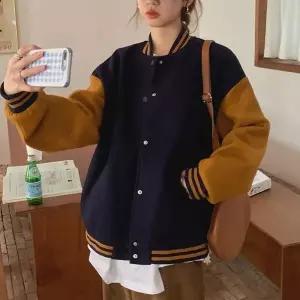 아우터 야구점퍼 배색 캐주얼 여자아우터 여성아우터 데일리 여성 LK-J023