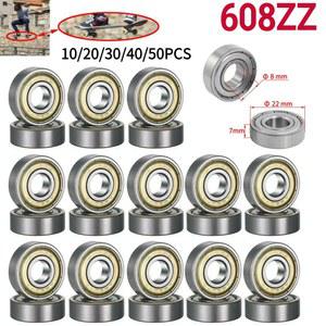 물풍선 깊은 베어링 608 ZZ 이중 차폐 미니어처 고탄소강 단일 608ZZ ABEC 8x22x7mm 20