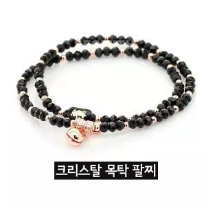 수앤서A1 행운팔찌 크리스탈 목탁 선택 12간지팔찌 액운방지 염주 불교용품 생활