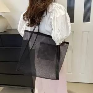 셀럽하우스 4컬러 그물 망사 비치백 네트백 여름가방 숄더백
