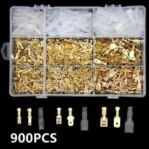 150/450/900PCS 절연 남성 여성 와이어 커넥터 2.8/4.8/6.3mm 전기 압착 단자 스페이드 키트 SN-48B 펜치