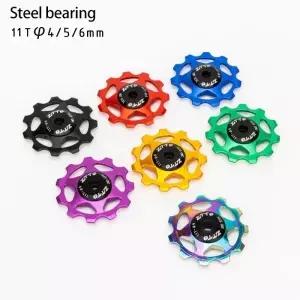 11T MTB 자전거 뒷 변속기 자키 휠 스틸 베어링 풀리 CNC 도로 가이드 롤러 액세서리