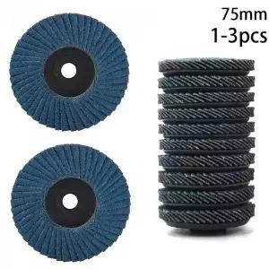 1/3pcs 75mm 플랫 플랩 3인치 그라인딩 휠 미니 샌딩 앵글 그라인더용 금속 연마 목재 연마재