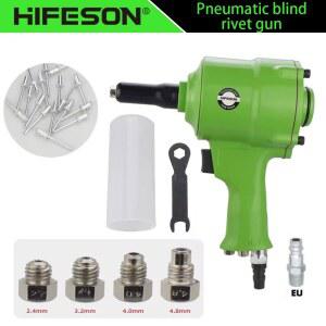 미니타정기 HIFESON 공압 리벳 건 에어 네일 팝 리베 0MM 자동 4 8MM 4MM 블라인드 2 팅 터 2MM