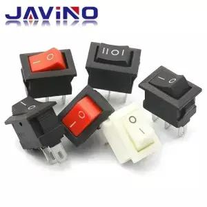 10PCS 푸시 버튼 스위치 10x15mm SPST 2Pin 3A 250V KCD11 스냅인 on/Off 로커 검정색 빨간색과 흰색