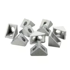 알루미늄 2020 코너 브래킷 피팅 앵글 커넥터용 프로파일 CNC 라우터 20x20x17mm 10 20 25 개