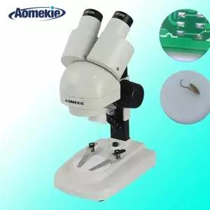 AOMEKIE 40X 쌍안 스테레오 현미경 LED 조명 45 도 접안 렌즈 PCB 납땜 도구 슬라이드 표본 미네랄 관찰
