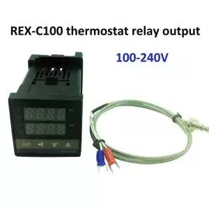 REX-C100 디지털 온도 조절기 릴레이 출력 K형 열전대 센서 48 x