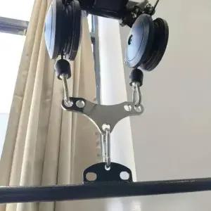 풀다운 바 케이블 머신 어태치먼트 더블 핸들에서 싱글 변환하는 어댑터 플레이트 사용하기 쉬운 헤비 듀티