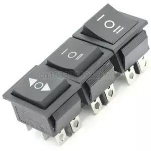 1PCS KCD4 25X31mm 블랙 로커 스위치 6 핀 3 위치 ON-OFF-ON 이중 리셋/래치 16A 250V 20A 125VAC