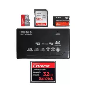SMJ 올인원 USB 2.0 카드 멀티리더기 블랙 6슬롯 리더 캠코더용품 카메라 TF SD
