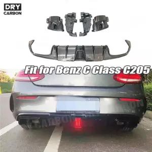 C 클래스 C205 C63 AMG 쿠페 15-19 리얼 카본 파이버 리어 범퍼 립 디퓨저