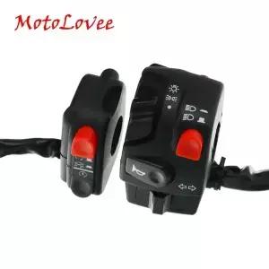MotoLovee 22mm 오토바이 스위치 경적 버튼 회전 신호 전기 안개 램프 라이트 시작 핸들 바 컨트롤러