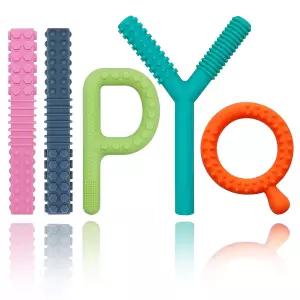 자폐 스펙트럼 아동을 위한 감각 장난감 실리콘 아기 치발기 5팩 ADHD·불안·SPD용 씹고 물고 손가락을