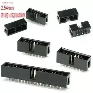 10pcs dip 6P 10P 20P 26P 34P 40P 핀 2.54MM 피치 남성 소켓 스트레이트 idc 박스 헤더 PCB 커넥터 이중