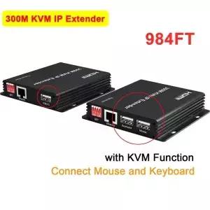 HDMI KVM 이더넷 익스텐더 지지대 마우스 및 키보드 IP Rj45 Cat6 케이블 300M USB 많은 TX to RX