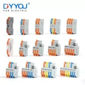 25PCS 범용 컴팩트 와이어 커넥터 푸시 인 레버 스프링 스플 라이스 터미널 블록 가정용 전기 Led 조명