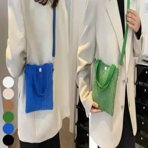 미니 코듀로이 골덴 크로스 숄더 여자 토트백 손가방