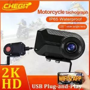 새로운 2K QHD 오토바이 주행용 WIFI IP66 방수 블랙박스 DVR 전방 카메라 산악 전기 자전거