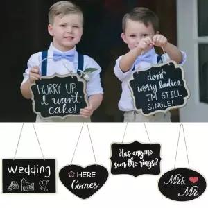 소박한 웨딩 나무 칠판 Mr. Bridal 샤워 장식 포토 부스 생일 파티 DIY 홈 데코 게시판 사인