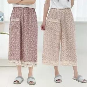 [라일리여성언더웨어] Rly 8부 플라워 인조인견 에어팬츠 할머니바지 잠옷 51693231)