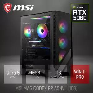 ⓒ MSI MAG CODEX R2 A5NVL I08 울트라5 225F 16GB 1TB WIN11 / 고성능 영상편집 캐드 게임 브랜드PC