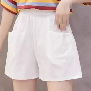 여성용 허리밴딩 린넨 핫반바지 면바지