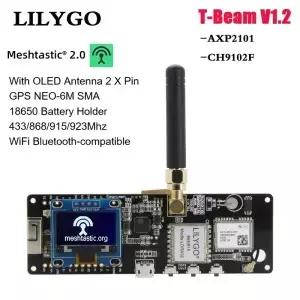 릴리고 TTGO Meshtastic T-Beam V1.2 ESP32 LoRa 개발 보드 433MHz WiFi BLE GPS OLED 디스플레이 AXP2101