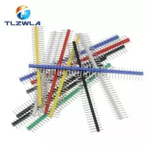 10PCS 1X40Pin 깨지기 쉬운 핀 헤더 2.54mm 단일 행 남성 커넥터 Arduino 노란색/녹색/흰색/검정색 용 PCB