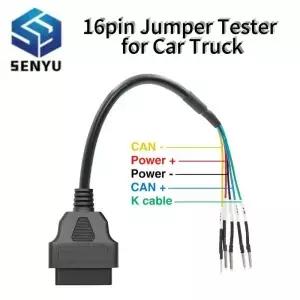 16핀 점퍼 테스터 커넥터 OBD2 남성 어댑터 여성 연결 캔 K 라인 DIY 자동차 트럭 연장 케이블 도구