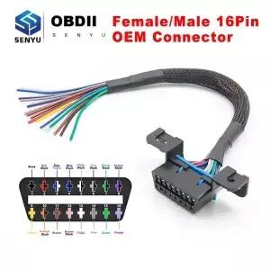 10/30cm DIY 16pin J1962 Obd2 연장 케이블 남성 라인 여성 자동차 ODB2 진단 자동 도구 2 커넥터
