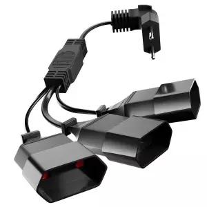 Europea 90도 남성 플러그-여성 소켓 전원 연장 케이블 3 웨이 콘센트 2 프롱 EU 플랫 PC 컴퓨터 야외