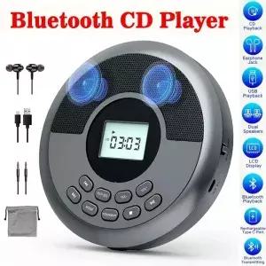 CD 플레이어 블루투스 스피커 스테레오 및 헤드폰 충전식 워크맨 USB MP3 음악 U 앨범