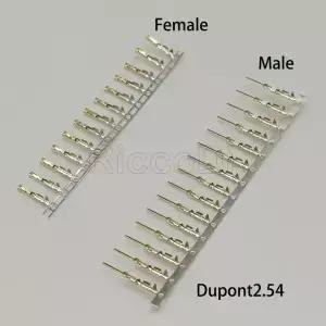 하프 골드 도금 듀폰 커넥터용 금속 단자 암핀 또는 주석 구리 2.54mm 100 개 200