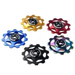 5 가지 색상 자전거 알루미늄 합금 가이드 휠 풀리 후면 변속기 11T 13T MTB 세라믹 베어링 자키 4/5/6MM