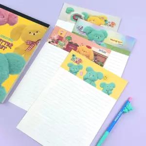 핑크풋 편지지 우편 손편지 용지 묶음 와사비베어 예쁜 세트 생일카드 팝업카드