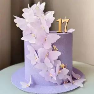 48Pcs 보라색 나비 케이크 장식 생일 웨딩 공급에 대 한 다채로운 3D 컵 토퍼