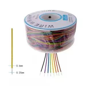 8 가지 색상 30awg 와이어 래핑 B-30-1000 ul1423 0.25mm 주석 도금 구리 솔리드 pvc 절연 케이블 점퍼