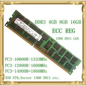 DDR3 4GB 서버 메모리 1333 1600MHz ECC REG PC3-10600R 12800R 레지스터 RIMM RAM X58 X79 마더보드 사용