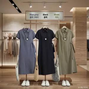 여름 린넨 카라 롱 원피스 3 color