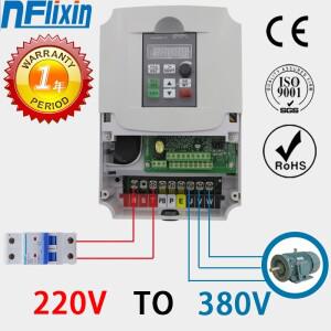 1상 220v 입력 - 380V 11KW주파수 인버터 VFD 가변 속도 드라이브 변환기