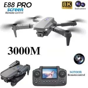2026 E88 드론 8K 5G HD 듀얼 카메라 항공 촬영 리모컨 화면 디스플레이 제어 항공기 쿼드콥터 선물